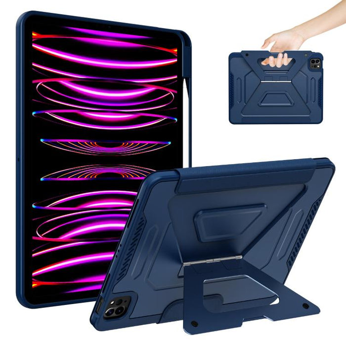 Tri-fold Pivot Holder Flip Vegan Leather Tablet Case with Pen Slot, For iPad Air 11 2026 / 2025 / 2024, For iPad 2025 / 2022