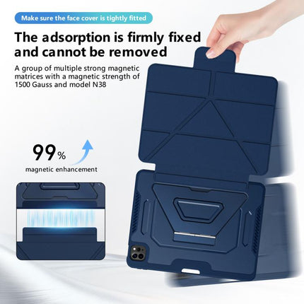 Tri-fold Pivot Holder Flip Vegan Leather Tablet Case with Pen Slot, For iPad Air 11 2026 / 2025 / 2024, For iPad 2025 / 2022