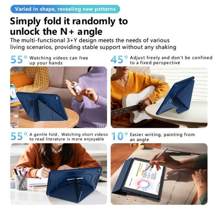 Tri-fold Pivot Holder Flip Vegan Leather Tablet Case, For iPad 10.2 2021 / 2020 / 2019