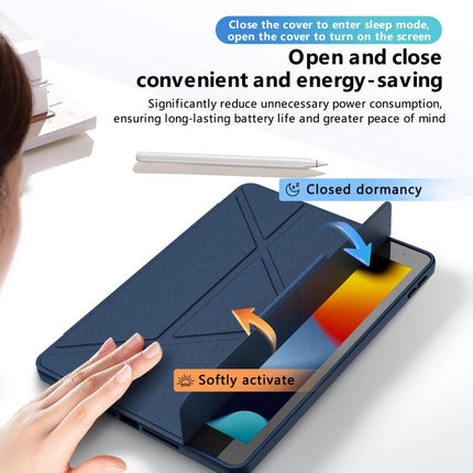 Tri-fold Pivot Holder Flip Vegan Leather Tablet Case, For iPad 10.2 2021 / 2020 / 2019