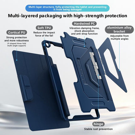 Tri-fold Pivot Holder Flip Vegan Leather Tablet Case, For iPad 10.2 2021 / 2020 / 2019