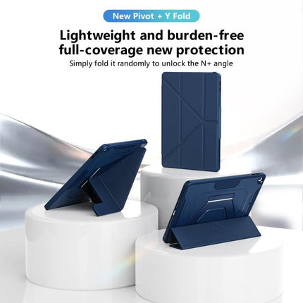 Tri-fold Pivot Holder Flip Vegan Leather Tablet Case, For iPad 10.2 2021 / 2020 / 2019