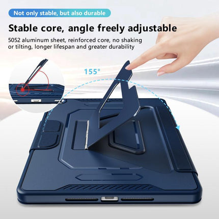 Tri-fold Pivot Holder Flip Vegan Leather Tablet Case, For iPad 10.2 2021 / 2020 / 2019
