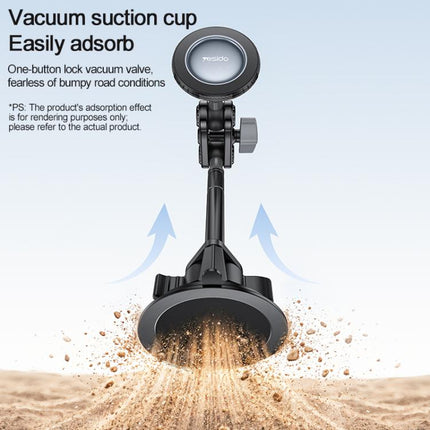 Yesido C282 Car Suction Cup Strong Magnetic Phone Shooting Holder Long Version, C282