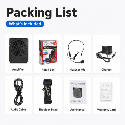 J-801 Portable Waist Hanging Microphone Teaching Voice Amplifier