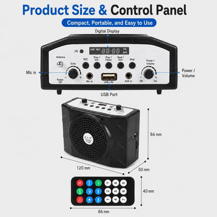 KU-898 Bluetooth Portable Microphone Teaching Voice Amplifier, US Plug, EU Plug, UK Plug