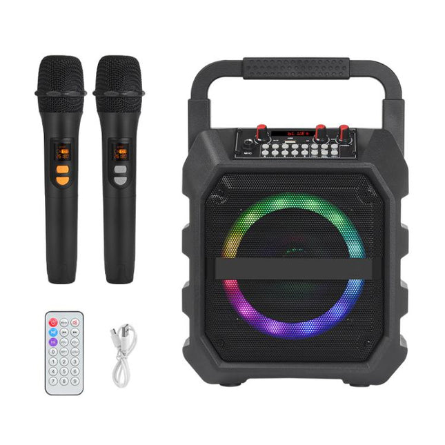 K6S Outdoor Portable Wireless Bluetooth Speaker with 2pcs Microphone, with 2pcs Microphone