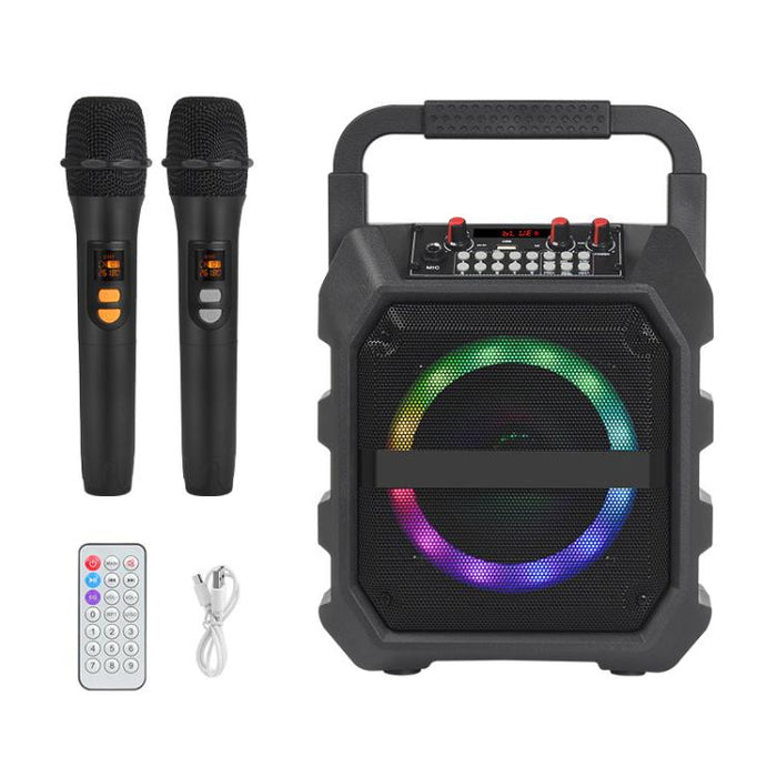 K6S Outdoor Portable Wireless Bluetooth Speaker with 2pcs Microphone, with 2pcs Microphone