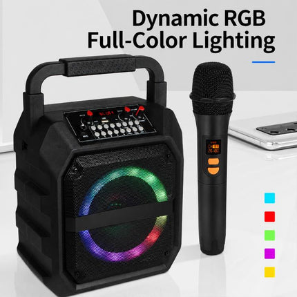 K6S Outdoor Portable Wireless Bluetooth Speaker with 2pcs Microphone, with 2pcs Microphone