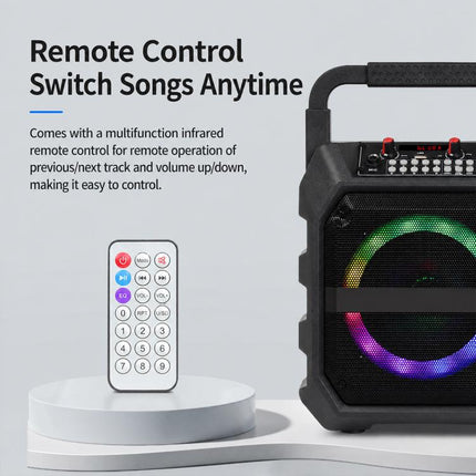 K6S Outdoor Portable Wireless Bluetooth Speaker with 2pcs Microphone, with 2pcs Microphone