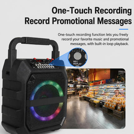 K6S Outdoor Portable Wireless Bluetooth Speaker with 2pcs Microphone, with 2pcs Microphone