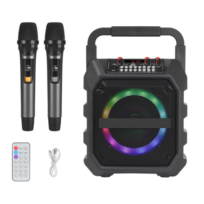 K6S Outdoor Portable Wireless Bluetooth Speaker with 2pcs Rechargeable Microphones, with 2pcs Rechargeable Microphones