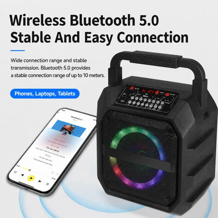 K6S Outdoor Portable Wireless Bluetooth Speaker with 2pcs Rechargeable Microphones, with 2pcs Rechargeable Microphones