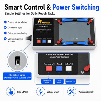 Mijing MS1 Intelligent Desoldering Platform for iPhone X-17 Pro Max, US Plug, EU Plug