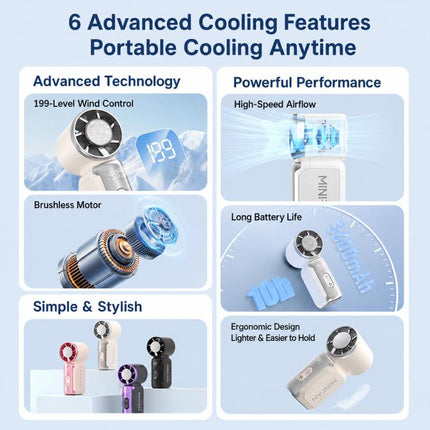 K813 Mini High Speed Cooling Fan with Digital Display