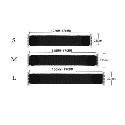 Nylon + Leather Braided Watchband For Apple Watch Series 6 & SE & 5 & 4 44mm / 3 & 2 & 1 42mm, S, M, L