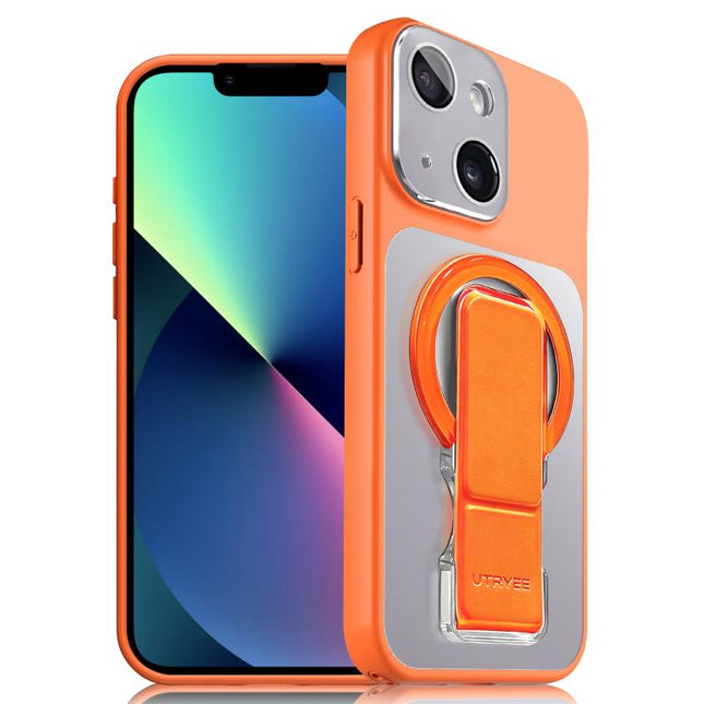 UTRYEE Colorful Silver Magnetic Phone Case with PU Fold Holder, For iPhone 13 Pro Max, For iPhone 13 Pro, For iPhone 13, For iPhone 12