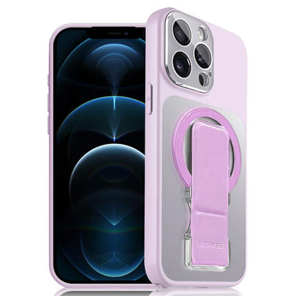 UTRYEE Colorful Silver Magnetic Phone Case with PU Fold Holder, For iPhone 12 Pro Max, For iPhone 12 Pro
