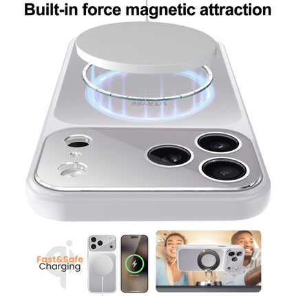 UTRYEE Colorful Silver Magnetic Phone Case with PU Fold Holder, For iPhone 12 Pro Max, For iPhone 12 Pro
