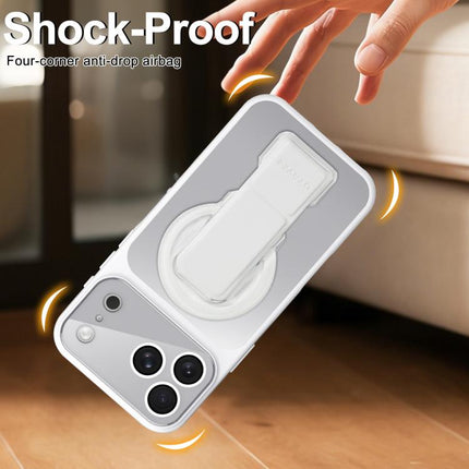 UTRYEE Colorful Silver Magnetic Phone Case with PU Fold Holder, For iPhone 12 Pro Max, For iPhone 12 Pro