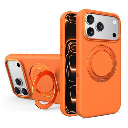 Liquid Silicone Magnetic Phone Case with Rotating Stand, For iPhone 17 Pro Max, For iPhone 17 Pro, For iPhone 17