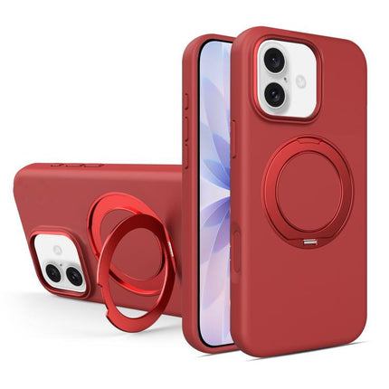 Liquid Silicone Magnetic Phone Case with Rotating Stand, For iPhone 17 Pro Max, For iPhone 17 Pro, For iPhone 17