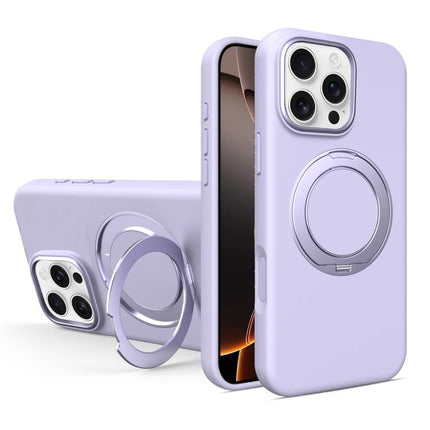 Liquid Silicone Magnetic Phone Case with Rotating Stand, For iPhone 16 Pro Max, For iPhone 16 Pro, For iPhone 16