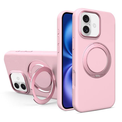 Liquid Silicone Magnetic Phone Case with Rotating Stand, For iPhone 16 Pro Max, For iPhone 16 Pro, For iPhone 16