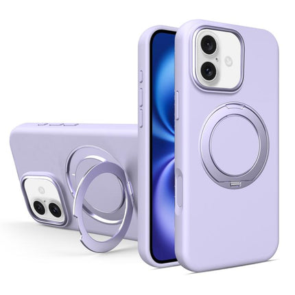 Liquid Silicone Magnetic Phone Case with Rotating Stand, For iPhone 16 Pro Max, For iPhone 16 Pro, For iPhone 16