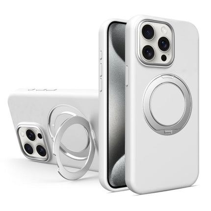 Liquid Silicone Magnetic Phone Case with Rotating Stand, For iPhone 15 Pro Max, For iPhone 15 Pro, For iPhone 15