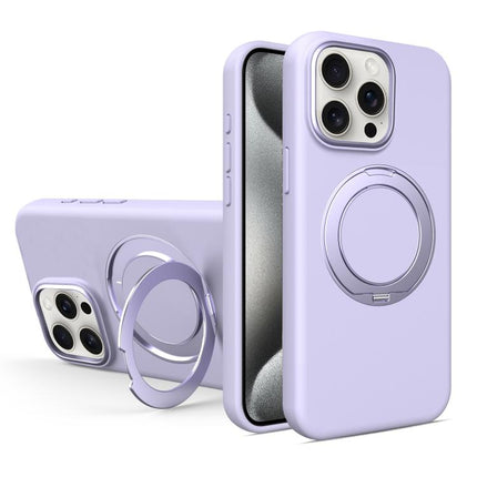 Liquid Silicone Magnetic Phone Case with Rotating Stand, For iPhone 15 Pro Max, For iPhone 15 Pro, For iPhone 15
