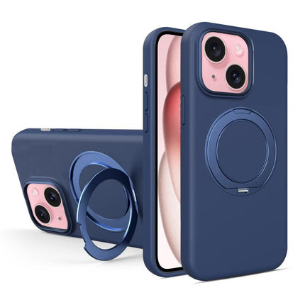 Liquid Silicone Magnetic Phone Case with Rotating Stand, For iPhone 15 Pro Max, For iPhone 15 Pro, For iPhone 15