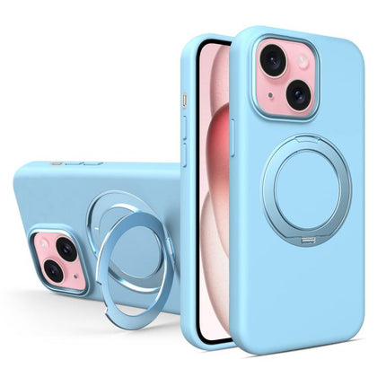 Liquid Silicone Magnetic Phone Case with Rotating Stand, For iPhone 15 Pro Max, For iPhone 15 Pro, For iPhone 15