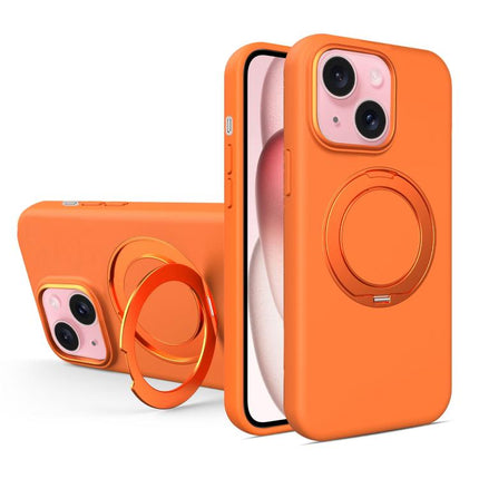 Liquid Silicone Magnetic Phone Case with Rotating Stand, For iPhone 15 Pro Max, For iPhone 15 Pro, For iPhone 15
