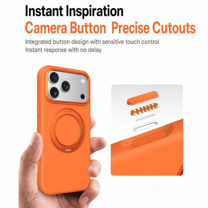 Liquid Silicone Magnetic Phone Case with Rotating Stand, For iPhone 17 Pro Max, For iPhone 17 Pro, For iPhone 17