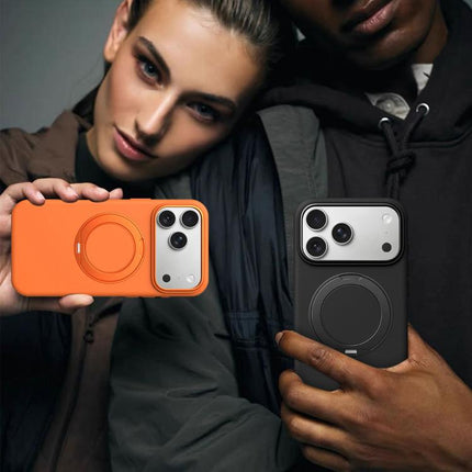 Liquid Silicone Magnetic Phone Case with Rotating Stand, For iPhone 17 Pro Max, For iPhone 17 Pro, For iPhone 17