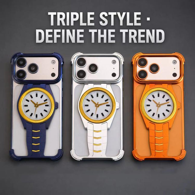Clock Design Aluminum Alloy Magnetic Phone Case, For iPhone 17 Pro Max, For iPhone 17 Pro