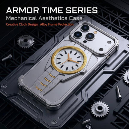 Clock Design Aluminum Alloy Magnetic Phone Case, For iPhone 17 Pro Max, For iPhone 17 Pro