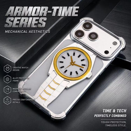 Clock Design Aluminum Alloy Magnetic Phone Case, For iPhone 17 Pro Max, For iPhone 17 Pro
