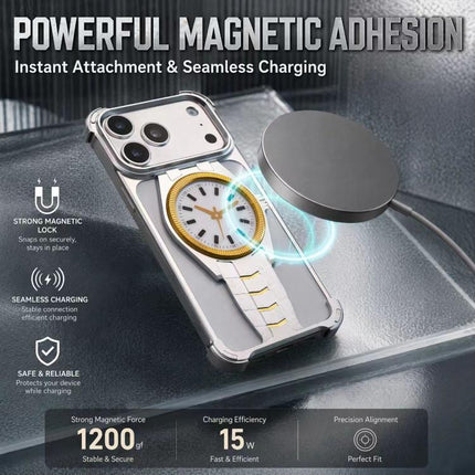 Clock Design Aluminum Alloy Magnetic Phone Case, For iPhone 17 Pro Max, For iPhone 17 Pro
