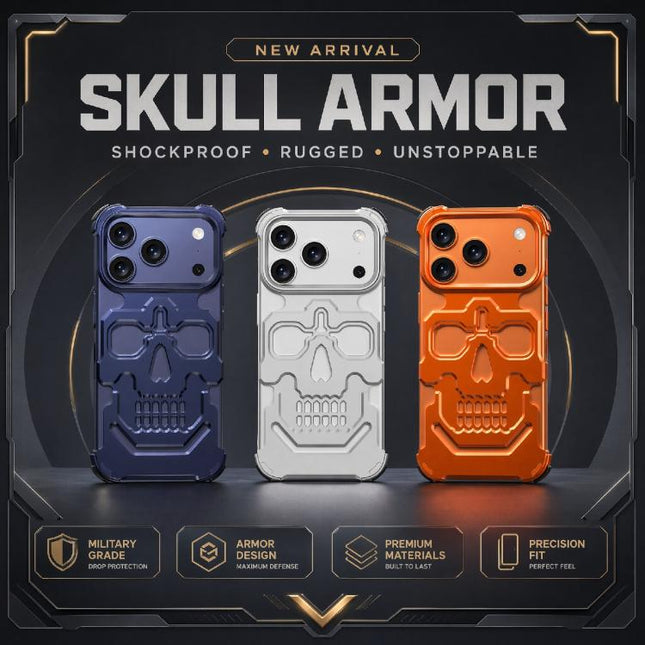 Unique Skull Design Design Aluminum Alloy Phone Case, For iPhone 17 Pro Max, For iPhone 17 Pro