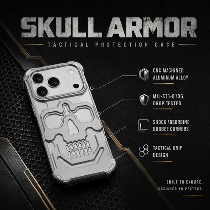 Unique Skull Design Design Aluminum Alloy Phone Case, For iPhone 17 Pro Max, For iPhone 17 Pro