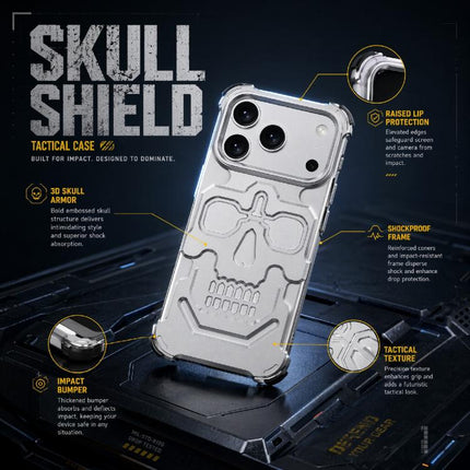 Unique Skull Design Design Aluminum Alloy Phone Case, For iPhone 17 Pro Max, For iPhone 17 Pro