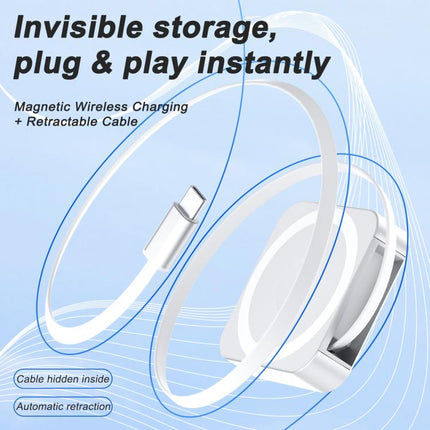 3 in 1 Magnetic 15W Wireless Charger with Retractable Type-C Cable