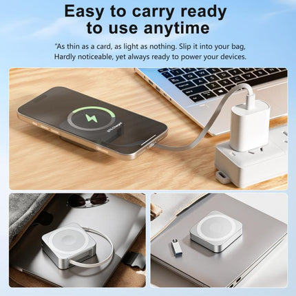 3 in 1 Magnetic 15W Wireless Charger with Retractable Type-C Cable