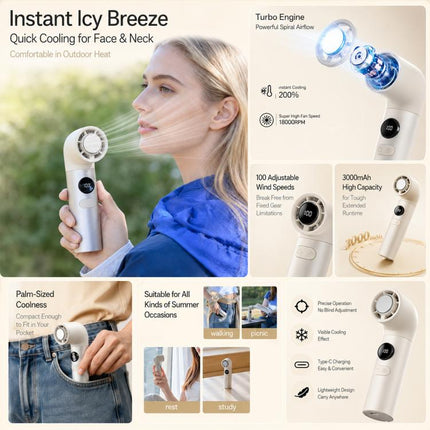H27 Curved Ice Cooling Fan with Digital Display