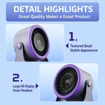Y26 Dual-Duct Desktop Circulating Fan with Digital Display