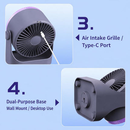 Y26 Dual-Duct Desktop Circulating Fan with Digital Display