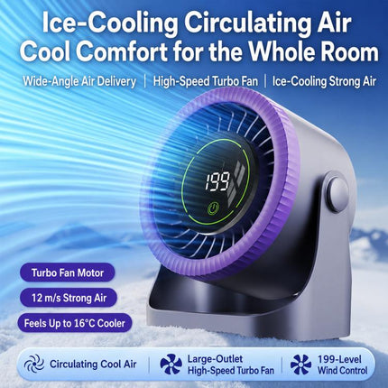 Y26 Dual-Duct Desktop Circulating Fan with Digital Display
