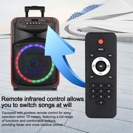 N-625 Outdoor Karaoke 12-inch Woofer RGB Portable Trolley Bluetooth Speaker with Dual Wireless Mic, US Plug, EU Plug, UK Plug